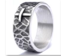 New Viking Style Vertical Stripe Texture Unisex Ring