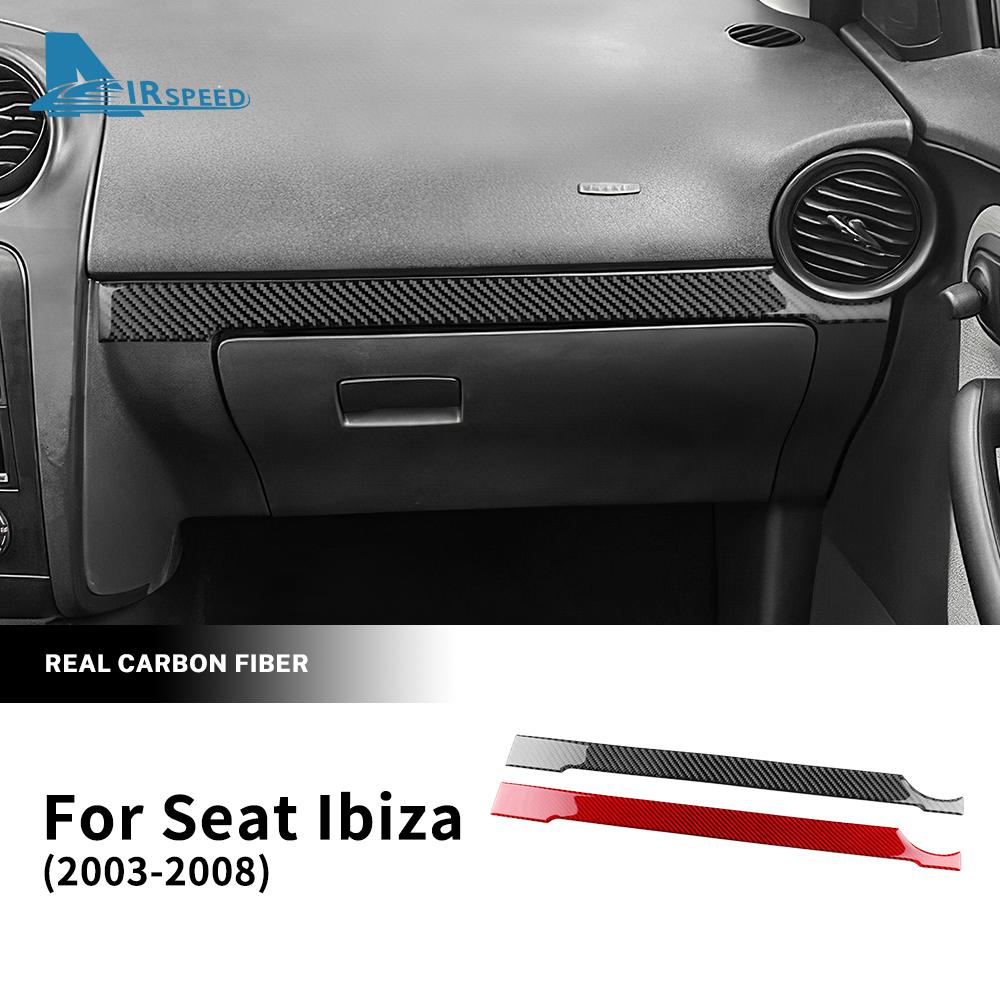 sdbn7 Real Soft Carbon Fiber Sticker For Seat Ibiza 6l 2003 2004 2005 2006 2007 2008 LHD RHD Car Passenger Co-pilot Strip Interior