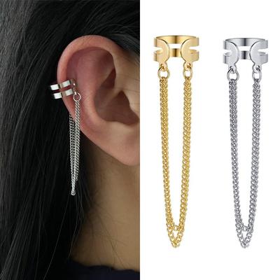1 PC New Long Tassel Ear Cuff Multilayer No Piercing Hook Clip Earrings for Women Simple Temperament Jewelry Gift JWLY YSXX