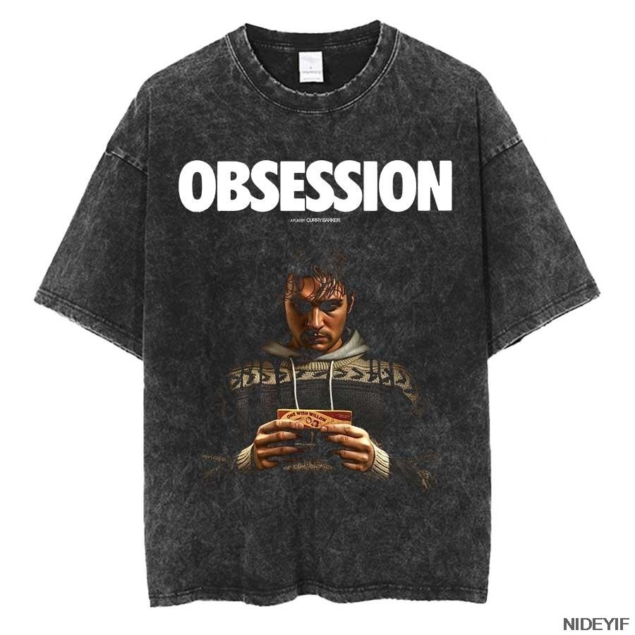 Obsession Movie Hooror Oversized T Shirt 100 Cotton Vintage Washed Tshirt for Men Women Hiphop Streetwear OBS3