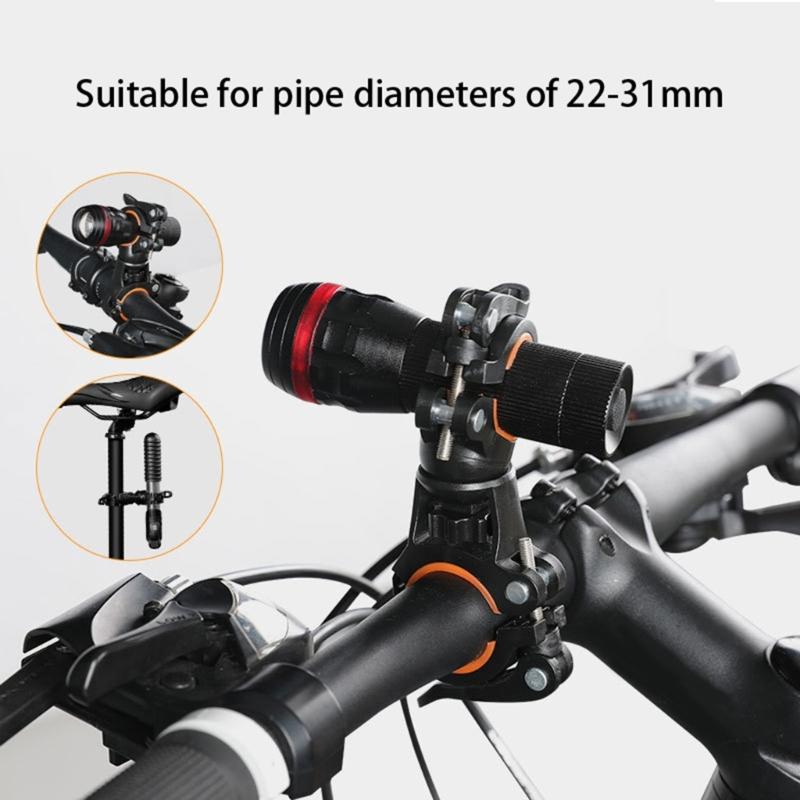 Bike Flashlight Stand 360°Rotatable Bicycles Light Brackets Torches Clip Adjusted Bicycles Front Torches Mount Enduring