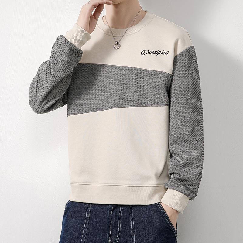 

Весенние и осенние новинки: толстовки с длинными рукавами для мужчин, модные бренды, универсальные рубашки с низом, футболки для мужчин, свободные большие размеры, повседневные мужские модели 4XL