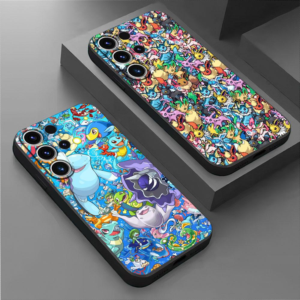 Case For Samsung Galaxy S24 S23 Ultra S22 Plus S20 FE S21 S10 5G Lite S10e S9 S8 Luxury Soft Phone Cover Pikachu Pokemon Cartoon