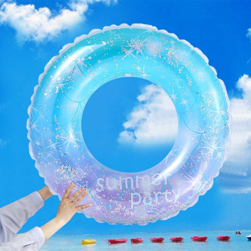 Glitter Sequin Pool Float Swimming Ring Transparent Inflatable Swimming Circle  Swimming Pool