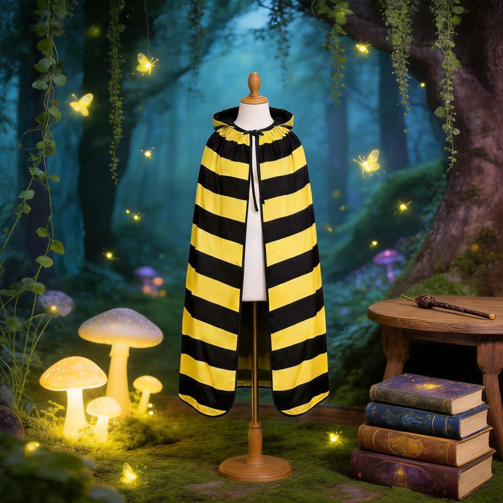 Halloweenský kostým včely s pláštěm pro dospělé a děti ve fantasy stylu pro cosplay akce