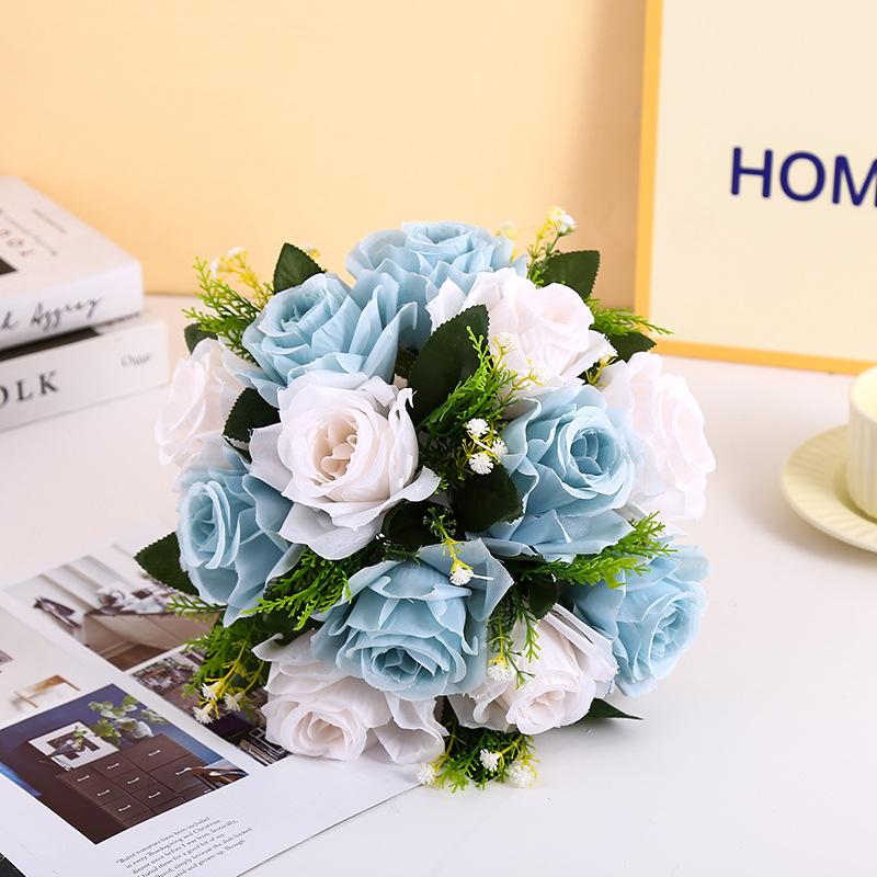 1PC Artificial Flower Ball Plastic Green Base Silk Cloth Table Centerpieces For Wedding Decor Party Road Lead Flower Bouquets