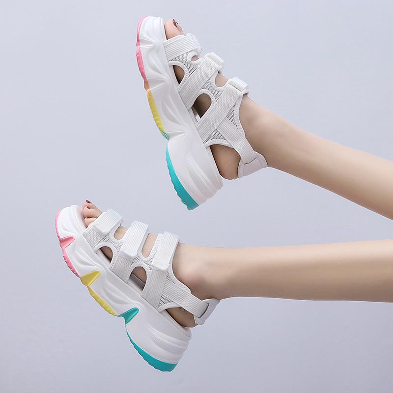 white sole platform sandals