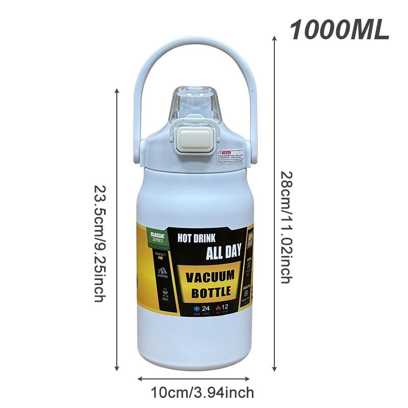 Isolierte Wasserflasche aus Edelstahl, große Kapazität, tragbare Thermoskanne für Outdoor-Sport, Wandern, Reisen, Vakuumisolierter Becher, Heiß-/Kaltgetränkebecher