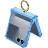 Luxury Ring Holder Armpr Hinge Protection Phone Case for Samsung Z Flip 7 6 5 Z Flip7FE Clear Shockproof Transparent Back Cover