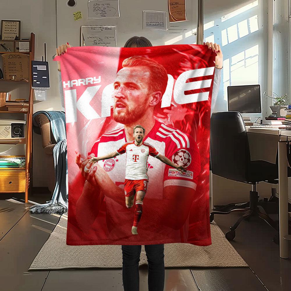 Kane Printed Flannel Blanket, Soft Throw for Bedroom Sofa, Washable,soccer Fan Merchandise, Great Gift.