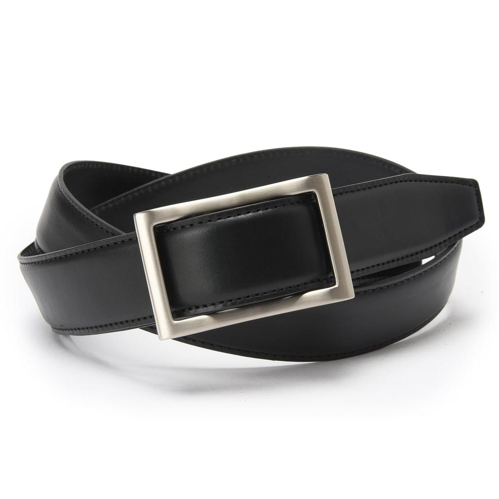 GORBE Italian Leather Pendulum Buckle Belt (Black)