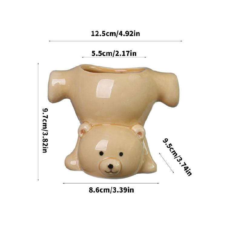 Creative Upside Down Bear Pottery Planter Indoor/Outdoor Planter Suitable For Plant And Desktop Organization