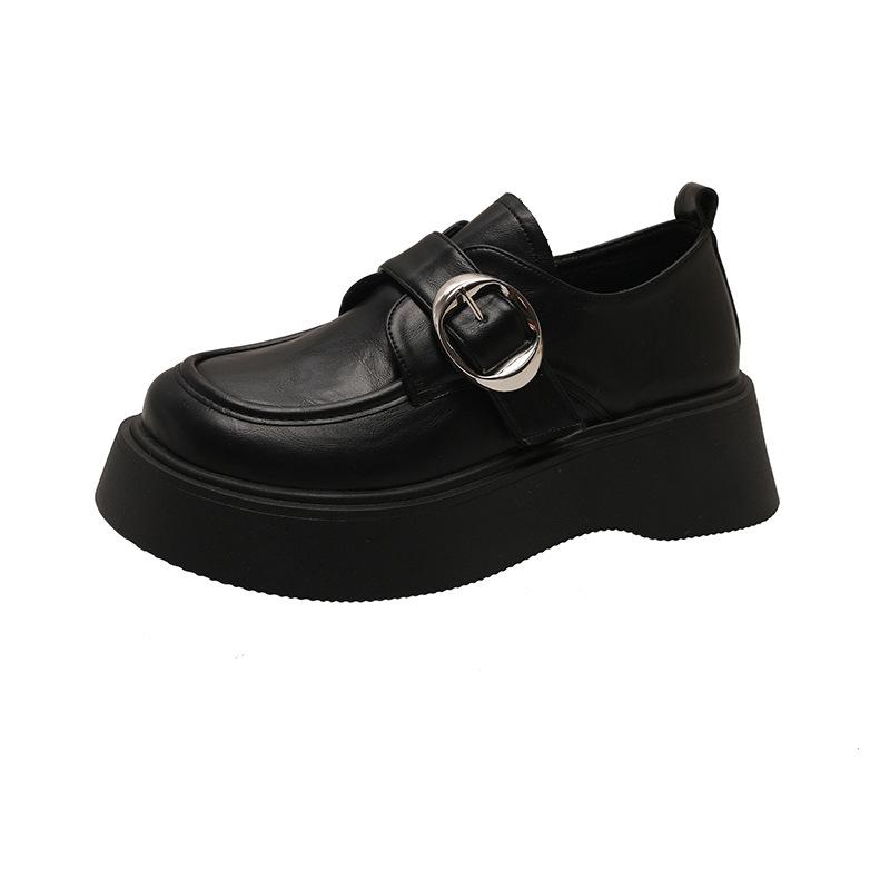 Thick-soled British Style Jk Uniform Small Leather Shoes Women's 2025 New Spring and Autumn Versatile Loafers Popular Big Head Single Shoes