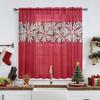 Piece Holiday Christmas Door Curtain Snowflake Design Red Decoration Polyester Living Room Kitchen Bedroom Home Ornaments Curtains Made Of With Rod
