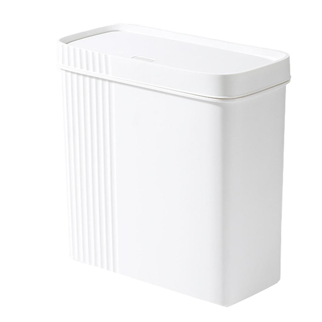 Kitchen Bathroom Trash Can Garbage Can with Press Top Lid for Bedroom Kitchen Office Living Room