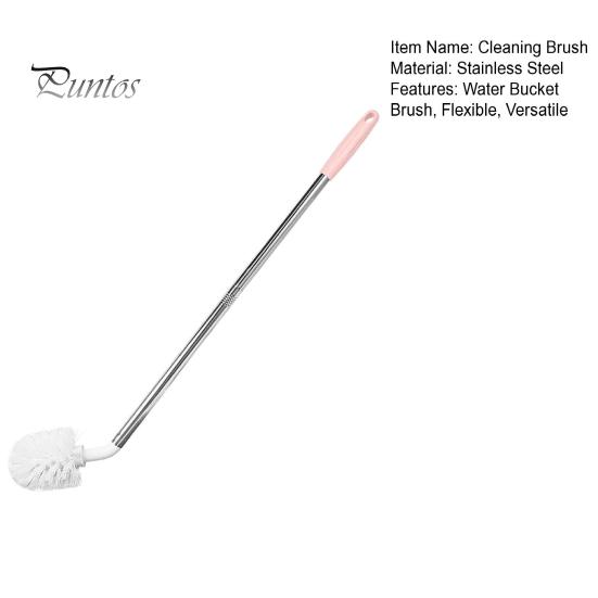 Effortless Cleaning Tool for Mineral Water Barrels Extra Long Stainless Steel Bucket Brush, Flexible High Density Bristle Curved Head Scrubber Narrow