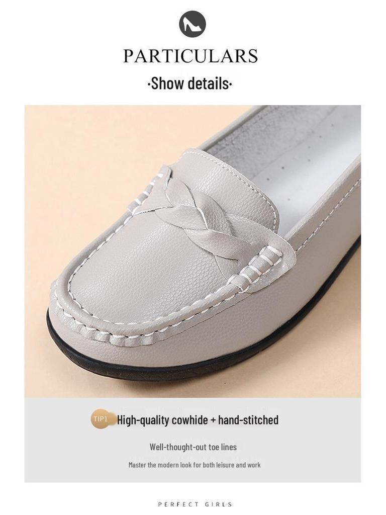 2024 Frühling & Herbst Damen Casual Flache Krankenschwestern-Loafer mit Sehnensohle