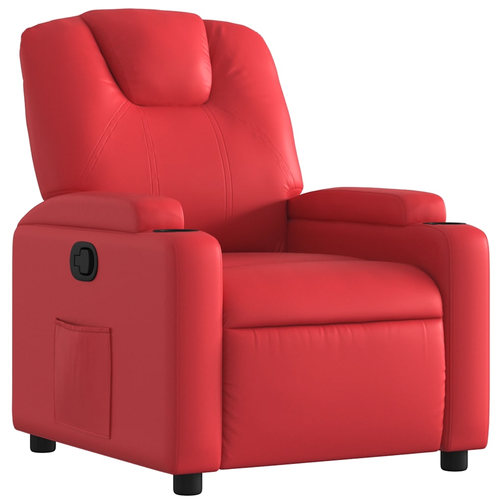 Red Faux Leather Recliner Chair