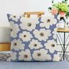 Blue Simple Print Decorative Pillowcase Bedroom Living Room Square Cushion Pillowcase
