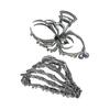3Pcs Women Hair Claws Spider Bat Skull Hand Shape Hair Clips Anti-slip Teeth Back Head Hair Barrettes Hair Styling Accessories