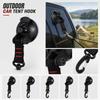 Portable Car Suction Cup Hooks with Adjustable Strap and Carabiner Clip for Outdoor Travel Tent Hanging and Storage Solutions