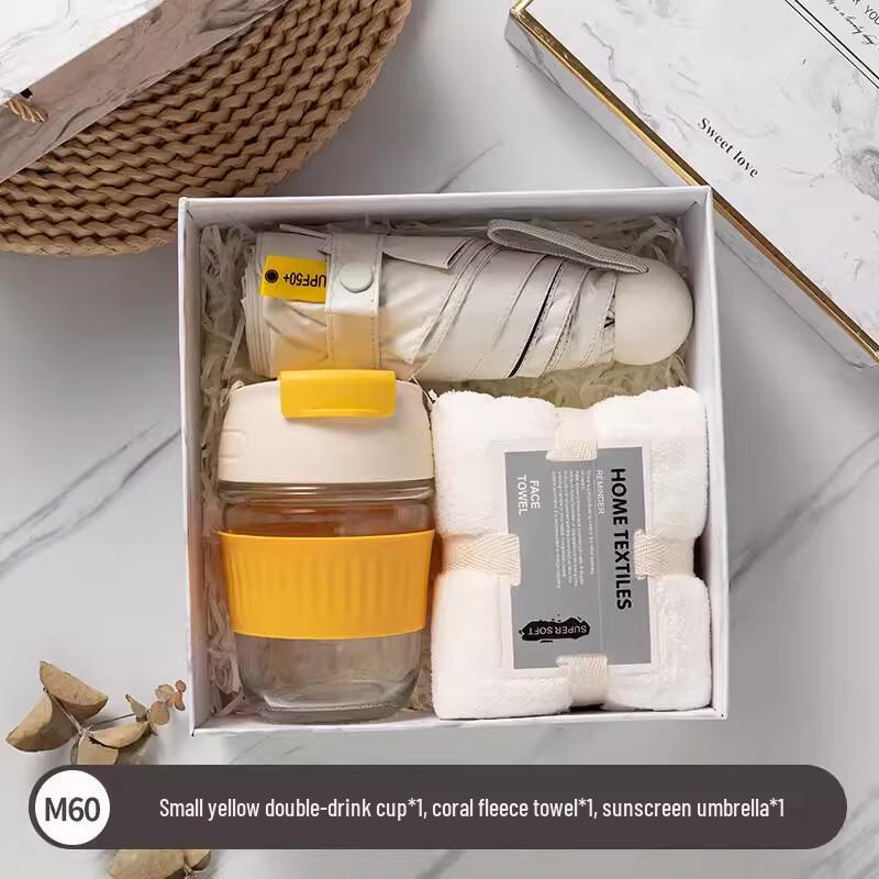 Business Gift Set with Dual-use Cup, Towel, and Umbrella Dual-use Cup, Towel & Umbrella