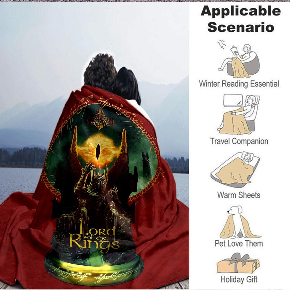 1pc Lord of the Rings Blanket Lightweight Flannel Throw For Sofa, Bed, Travel, Livingroom, Office, Couch, Chair, And Bed