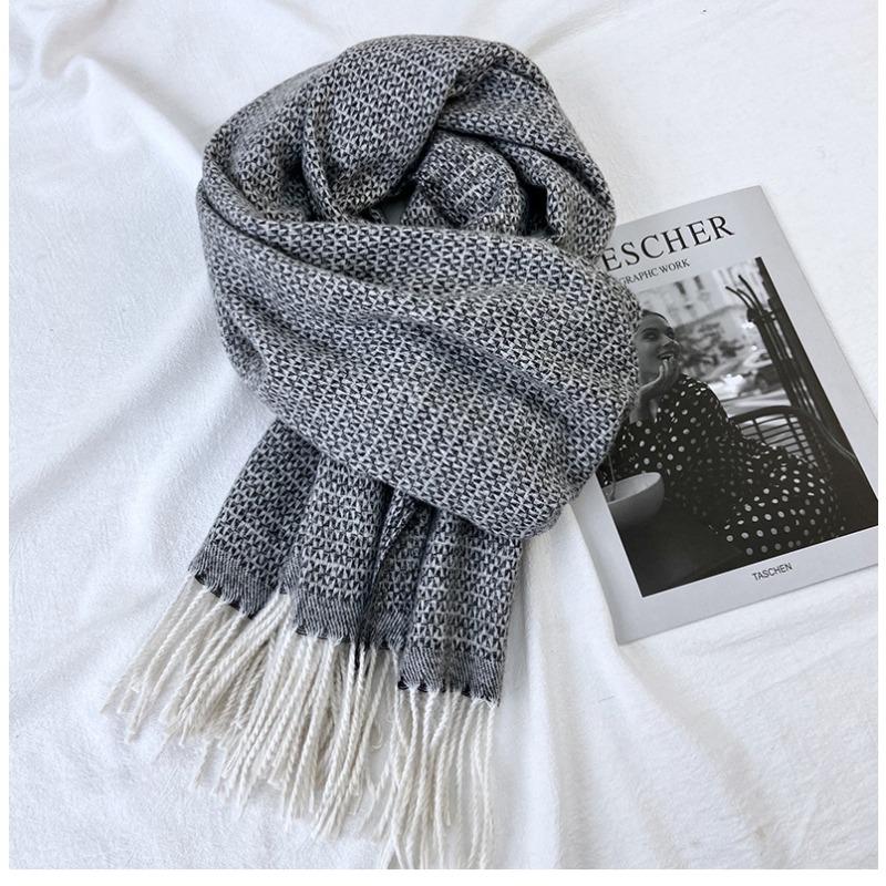 Autumn and Winter New Solid Color Scarf Imitation Cashmere Scarf Women Warm Thickened Shawl Scarf Women