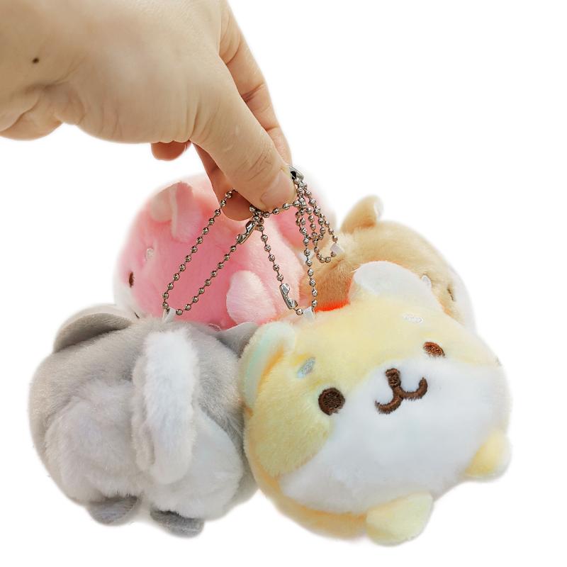 Doll Shiba Inu Short Plush Toy Bag Pendant Keychain Cartoon Colors Multiple