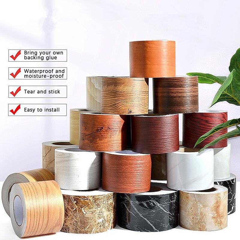 Tapet Autoadeziv Pvc Impermeabil Lemn Talie Living Linie Plintă Autocolante Vinil Plintă Bordură de Perete Colț Autocolante