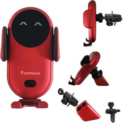 Kabelloses Autoladegerät, Automatisches Klemmen Schnellladung mit Licht, Auto Handyhalterung Halterung Kompatibel mit iPhone 14/13/12/SE/11/XSMax/XS/XR/X/8, Samsung