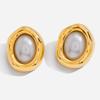 Light Luxury Niche High-end Sense 18K Resin Pearl Earrings Jewelry