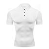 Muscleguys Summer Quick Dry Short Sleeve Polo Shirts Mens Compression Tight Sportswear Gym Trainer Fitness Polos Trainning Exercise Shirts