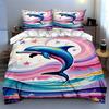 Dolphin ocean swirl Bedding Duvet cover sets Duvet covers Pillowcases gifts (1 * Duvet Cover 2 * Pillowcases, without duvet insert)
