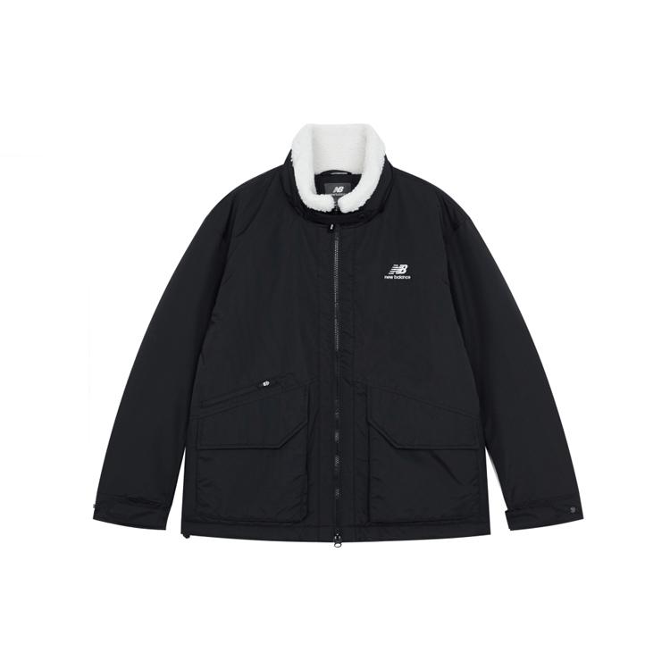 New Balance Бархатные куртки Унисекс Черный Стойка Умеренный 5QB42183-BK L