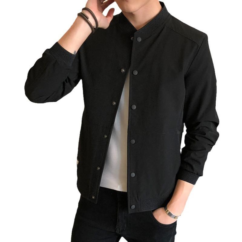 Spring and Autumn Jackets Men's Jackets New Casual Solid Color Korean Style Trendy Versatile Baseball Uniforms Men's Fashion Teenagers