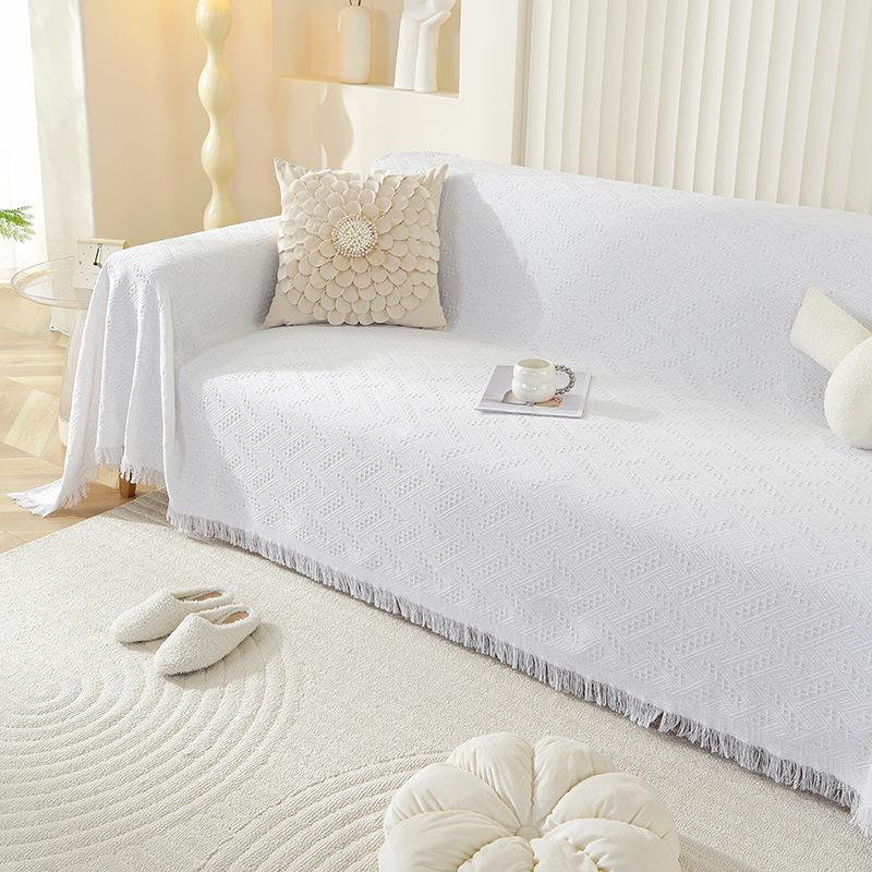 

Скандинавский стиль Простой однотонный чехол для дивана Ткань Four Seasons Универсальное полотенце для дивана Полный чехол Универсальный чехол для дивана «все включено» 130*180cm белый