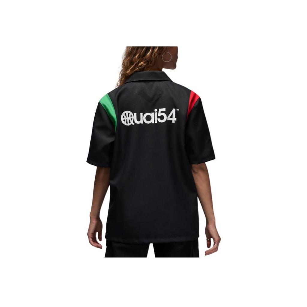 Jordan Quai 54 Letter Number Print Single Button Short Sleeve T-Shirt Women T-Shirts Black FN4224-010
