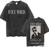 Rapper Juice Wrld Retro Washed T-Shirt Men'S Hip Hop Gothic