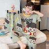 Slim Fit Summer Pajama Set for Boys - Lightweight, Casual Short Sleeve