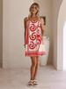 2025 Summer Seaside Vacation Linen Printed Camisole Dress