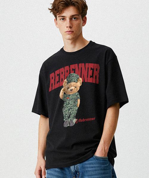 REBRENNER Marine Bear 20-Count Crew Neck Short Sleeve T-Shirt Dark Gray