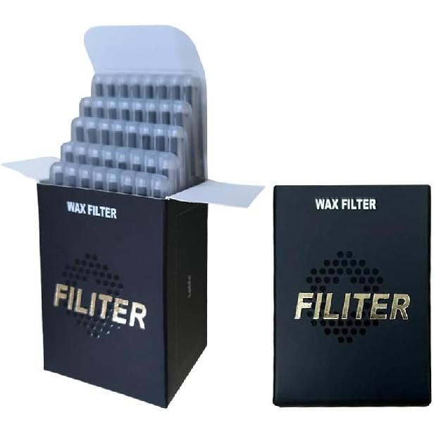 40-Pcs UEarshelp Hearing aid Wax Guard Filter for UEarshelp, widex and phonak (1mm) Wax Traps Hear Clear Cleaning kit Accessory (Black 5Pack)