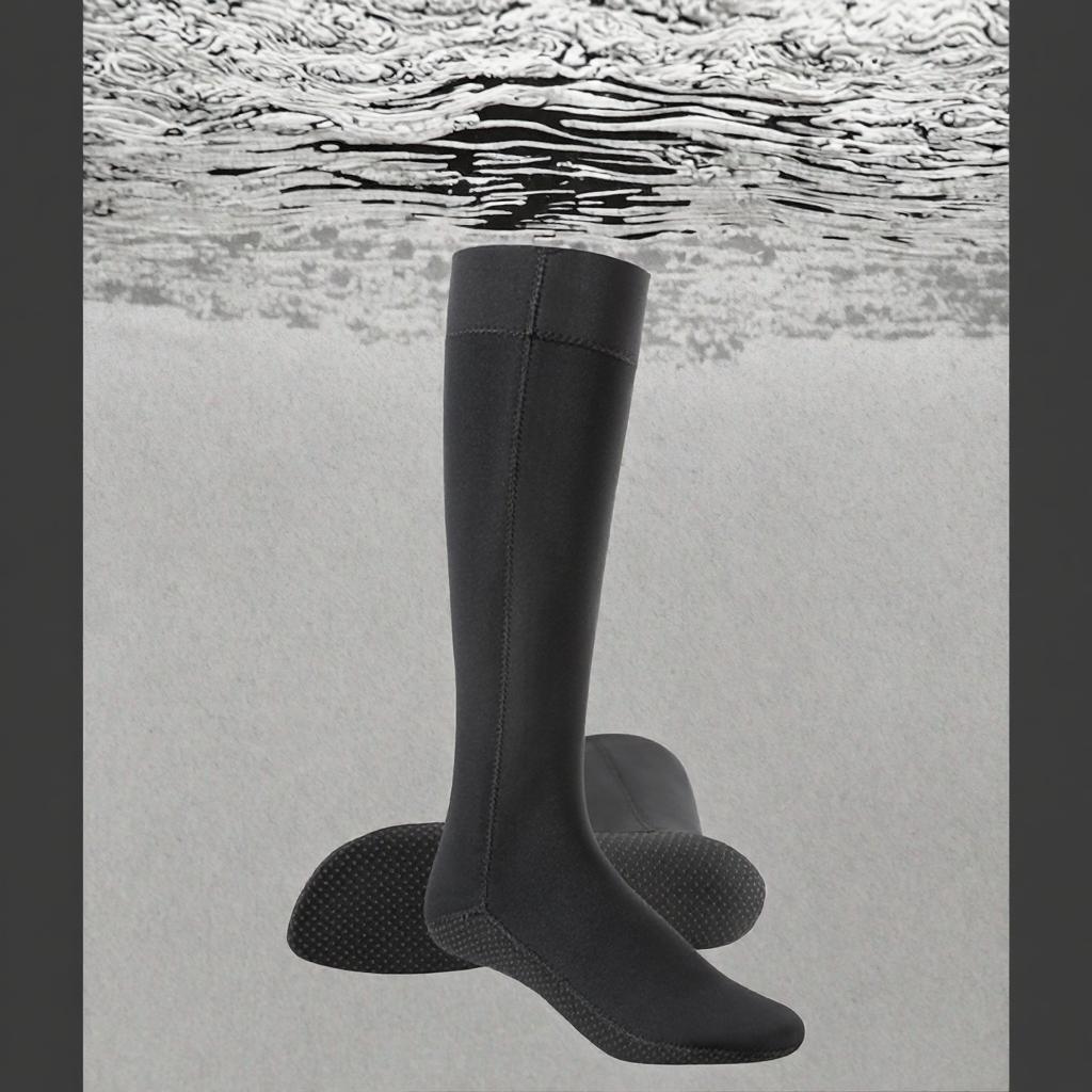Calzini Lunghi da Muta Uomo Donna Neoprene Calze da Sub Acqua Calde Sport Acquatici Piedi Gambe Protettivi Calzini Subacquei