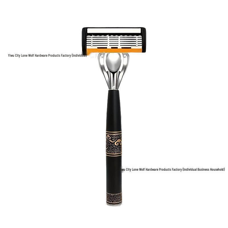 Manual Six-Layer Blade Razor for Men - Vintage Beard Shaver Holder