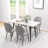 Set of 4 Modern Dining Chairs for Kitchen and Living Room with Flannel Upholstery, Grey