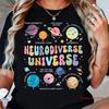 Cotton Universe Planet Teacher T Shirt Neurodiversity Print Vintage Washed Soft Versatile Designer Clothes Slightly