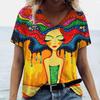 Facial Printed T-shirt Short Sleeved Top Casual Street Women's T-shirts