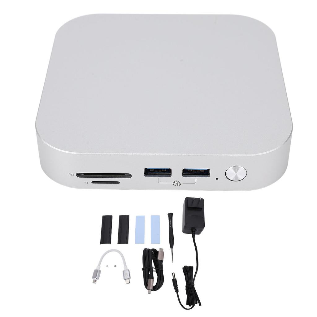 For Mac Mini M4 Dock Aluminum Alloy Stand and Hub for M4 Pro 2024 with 10Gbps USB Ax3 M.2SSDx2