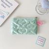 Love Heart Bow Coin Purse Cosmetic Pouch Zipper Sanitary Pad Pouch Portable Card Holder Earphone Data Cable Key Lipstick